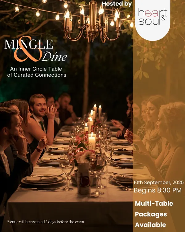 This is the kind of evening I create. An intimate, candlelit dinner where genuine conversations flow as easily as the wine. It’s about connecting with people in a setting that feels special, relaxed, and a world away from dating apps.