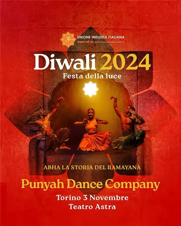 This poster for our production "Abha" at Teatro Astra in Torino, Italy, captures the scale and artistry we bring to international stages. Curating events like this allows us to share the rich narrative of the Ramayana through Bharatanatyam with a global audience.