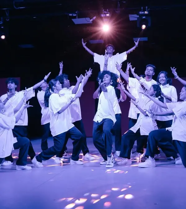 The final pose from our "Allstars Night" student showcase. This is the powerful end product of our pro-performance batch, where students learn complex group choreography and stage presence.