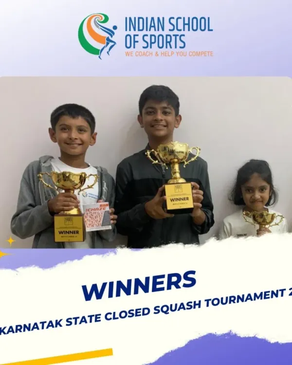A proud moment for our academy with our winners from the DSI Karnataka State Closed Squash Tournament 2025. Their trophies are a testament to their consistent effort and training.