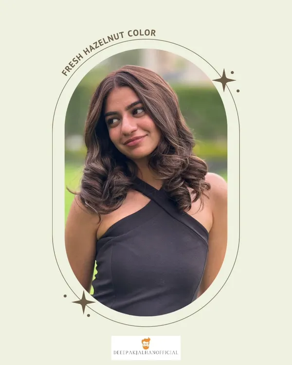 Serving up some fresh hazelnut realness. This rich color is soft, classy, and full of dimension, with subtle highlights to frame the face.