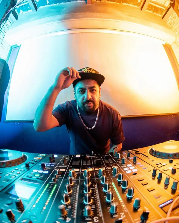 A fisheye view from my console at Roxy, Kolkata. I love the energy of this city. You can see the focus as I mix, always reading the room to decide which track to play next.