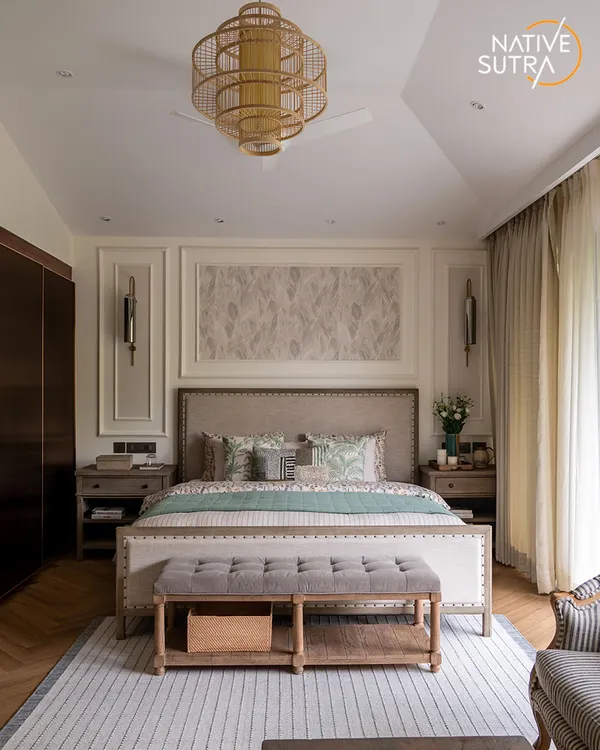 We designed this master bedroom as a sanctuary of timeless elegance. The symmetrical layout, classic wall mouldings, and a calming neutral palette create a sophisticated and restful atmosphere that immediately signals luxury and comfort, significantly boosting a property's appeal.