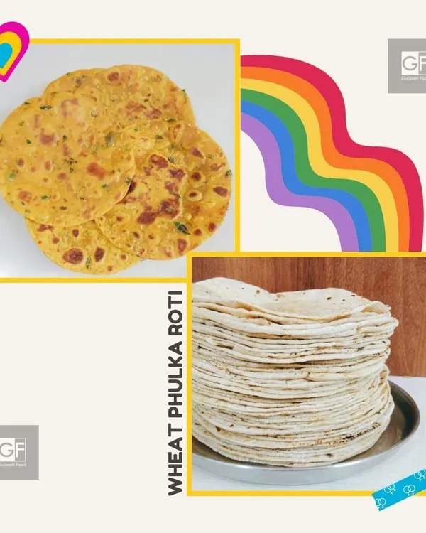 Choose your favorite flatbread to go with your meal. I offer soft, homemade wheat phulka rotis for a light option, and flavorful methi theplas for a classic Gujarati taste.