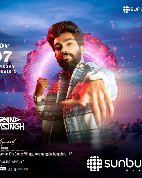 The official poster for my Bollywood Ladies Night at Sunburn Union. We make sure our branding is as high-energy as our events.