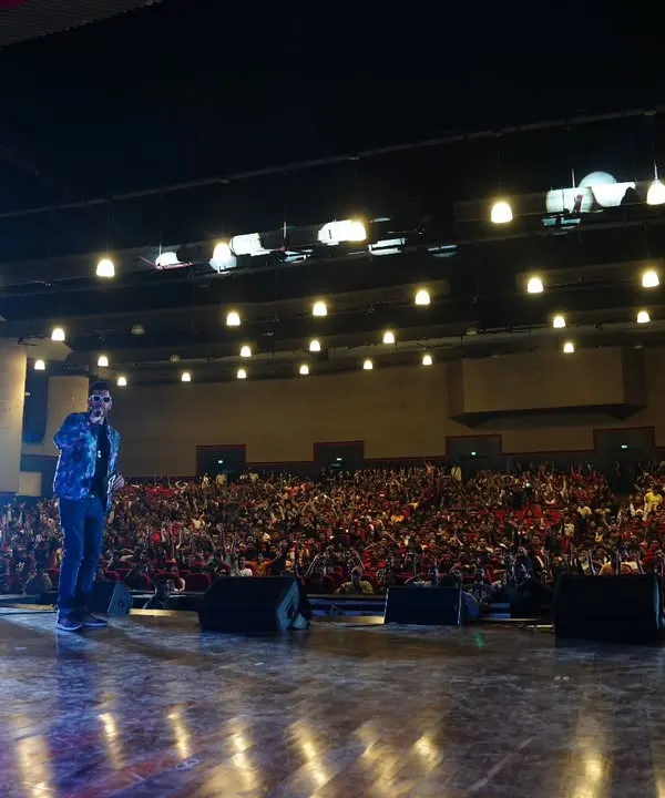 The view from the stage at IIT Bombay's Techfest is something else. One mic, thousands of hearts, and an adrenaline rush that is truly palpable.