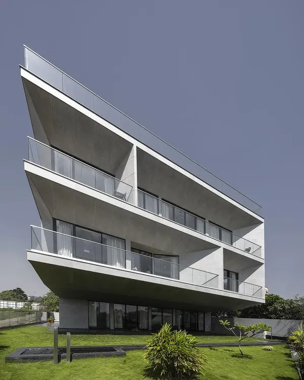 This is Villa Vue, a home we designed in Visakhapatnam. The structure is defined by a dramatic 7-meter cantilever that hovers above the landscape, freeing the floors for panoramic views of the Bay of Bengal. This project showcases our approach to bold structural engineering and creating homes with a powerful connection to their environment.