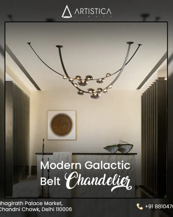 I designed the Modern Galactic Belt Chandelier as a piece of celestial art for your home. Its futuristic, flowing design brings a unique and sophisticated touch to contemporary interiors, making it a true conversation starter.