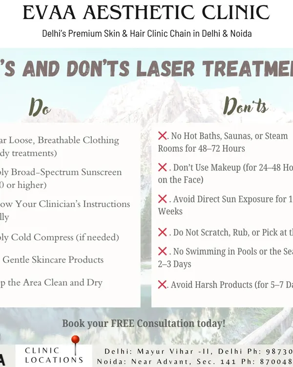 Essential do's and don'ts for laser treatment aftercare. Following these instructions, such as wearing sunscreen and avoiding sun exposure, is crucial for optimal results and healing.