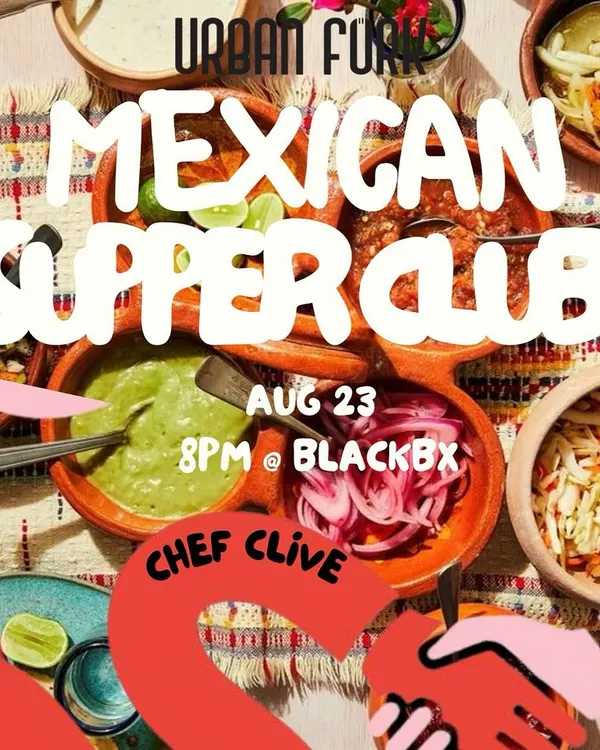 The poster for our "Mexican Supper Club," a collaboration where we explored the rich and complex flavors of Mexico with a modern European twist.