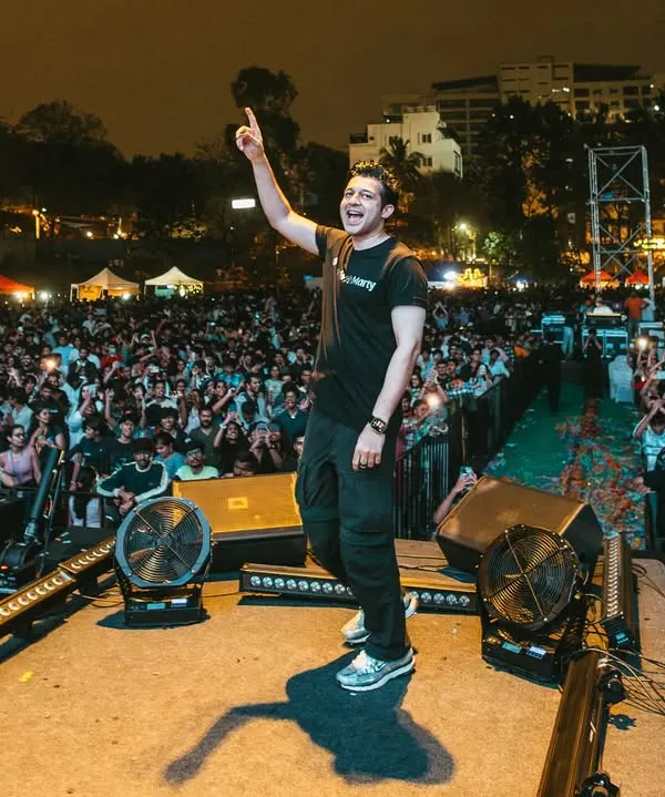 On stage at the AatmTrisha festival at PES University, commanding a massive audience. The energy from a crowd this size is absolutely incredible.