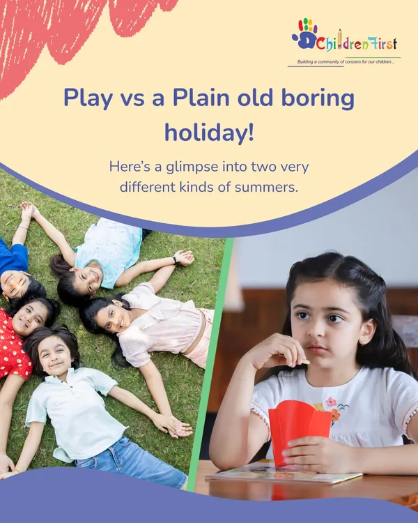 We believe in turning a plain old boring holiday into a season of play and connection. This image contrasts a typical summer with the vibrant, interactive experience we create at our camps, filled with friendship and discovery.