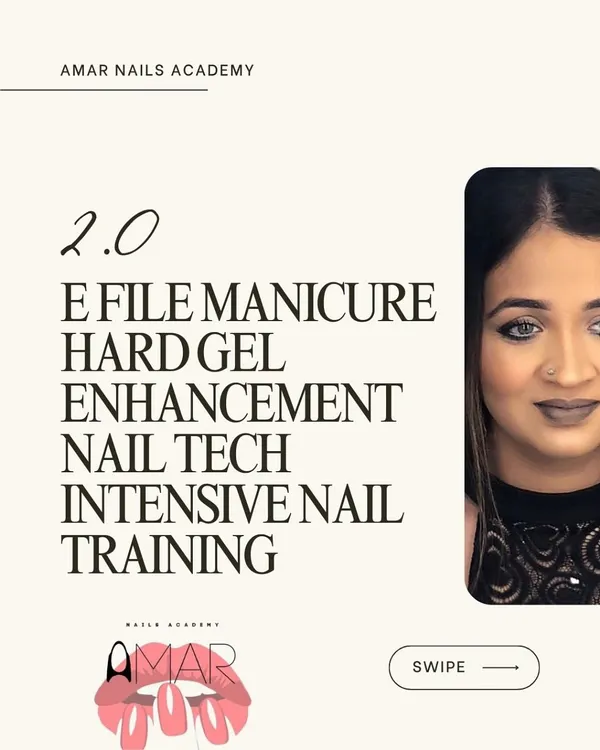 This is the start of your new career. My 2.0 Intensive Nail Training covers everything from E-File Manicures to Hard Gel Enhancements, designed to make you a confident and skilled nail technician.