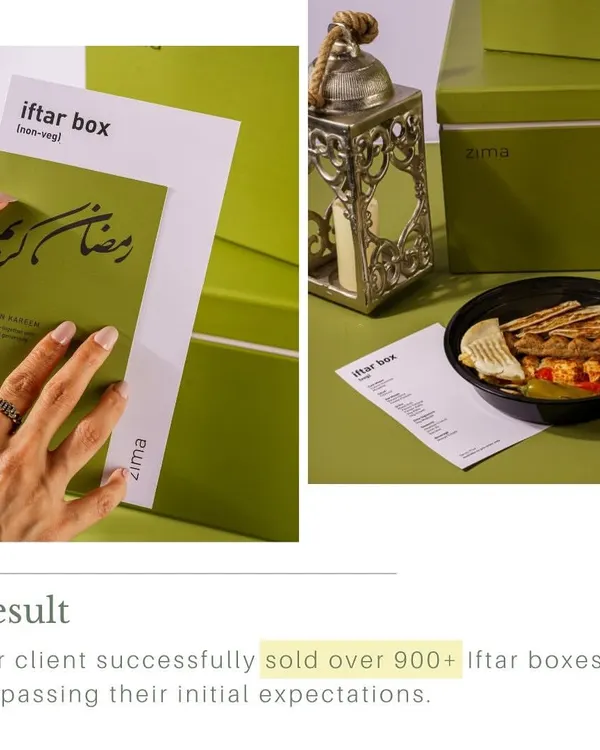 The ultimate proof of a successful campaign is in the sales numbers. Our integrated strategy for this client's Iftar box led to them selling over 900 units, a fantastic result that directly impacted their bottom line.