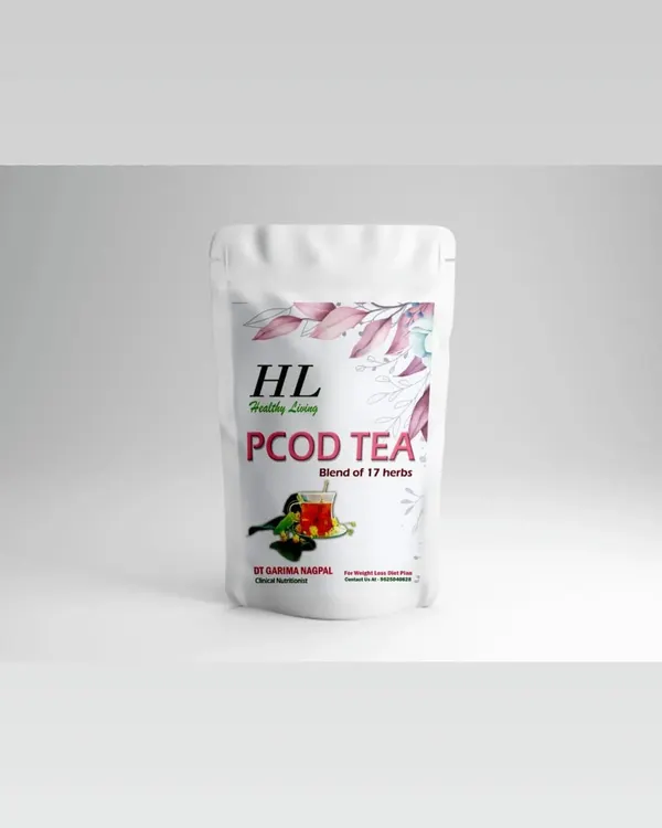 This is my PCOD Tea, a functional blend of 17 different herbs I created to help support hormonal balance. It's a core part of my approach to managing PCOS naturally through diet and lifestyle.