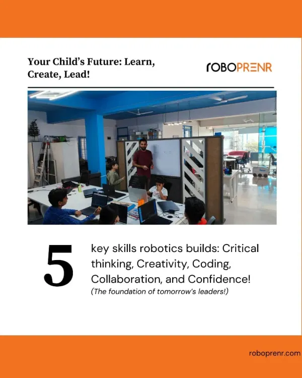A glimpse into our interactive classroom where students are actively engaged in a lesson. We focus on building key skills like critical thinking, creativity, and collaboration through hands-on robotics projects.