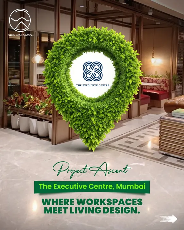 Project Ascent at The Executive Centre, Mumbai, showcases our philosophy of living design. The greenery is not an addition but an integrated system designed to enhance focus, soften the architecture, and introduce a sense of quiet luxury into the workday.