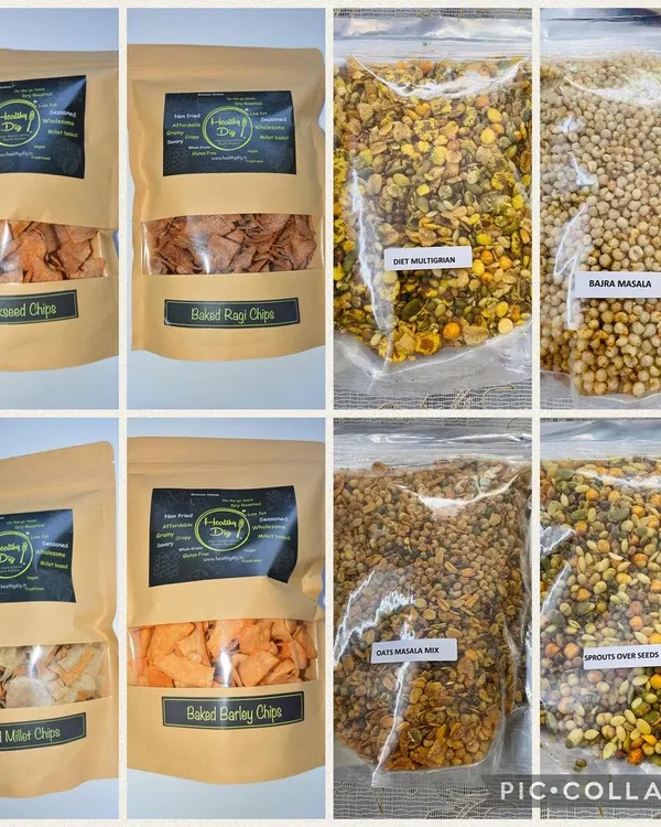 This is what healthy snacking looks like! I offer a wide range of baked and roasted options, including multigrain mixes, baked ragi chips, and bajra masala puffs, all made with wholesome ingredients.