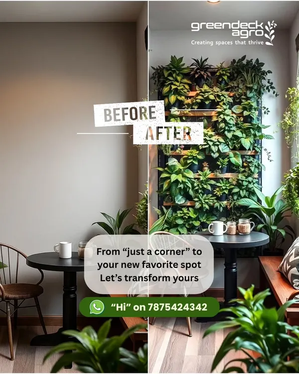 This is what we do best: turn an ordinary, unused corner into your favorite spot in the house. This before-and-after shows how a custom vertical garden can completely change the feel of a room, adding life, color, and cleaner air.