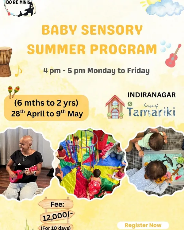 Get ready for a summer of fun. Our Baby Sensory Summer Program is packed with live music, messy play, taste safe art, parachute games, and bubbles for babies from 6 months to 2 years.