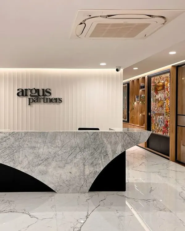 A view of the reception at our new, state-of-the-art office in Bengaluru. This expansion strengthens our presence in a key market and reflects our commitment to providing a modern, innovative workspace.