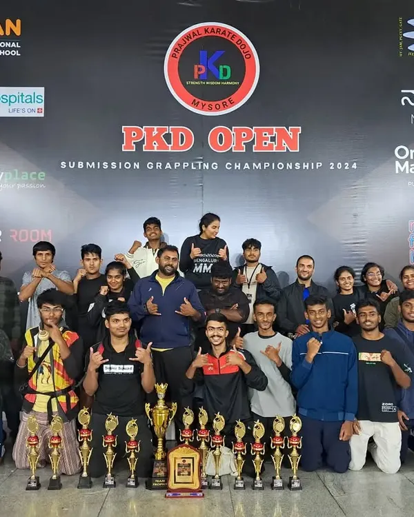 The team after a dominant performance at the PKD Open Submission Grappling Championship in Mysore. We are proud of every fighter who stepped on the mat and left it all out there.