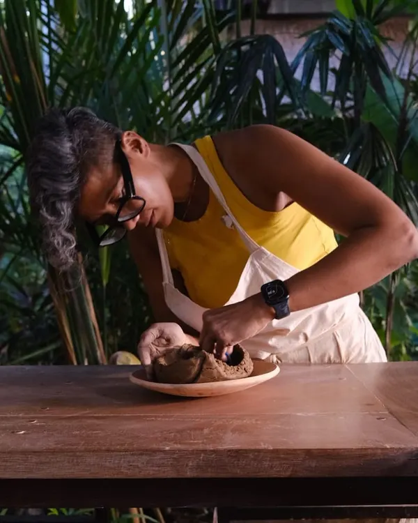A warm hello from my studio. I'm Namrata, and my pottery journey began four years ago after a career in banking and the social sector. The endless possibilities of clay keep me energized every day.