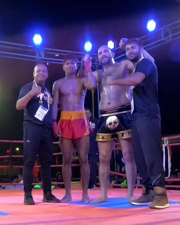 And the undisputed champion is Sakkun Tickoo. This is the moment of victory after a grueling five-round war for the IAKO Pro Belt.