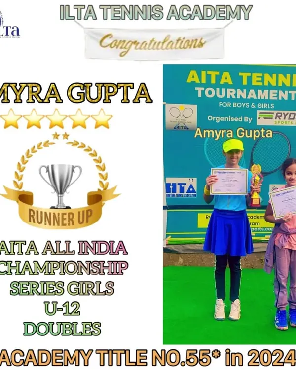 Congratulations to our player Amyra Gupta for her runner up finish in the Girls U-12 Doubles at the AITA All India Championship Series. Her performance shows the strength of our doubles training program.