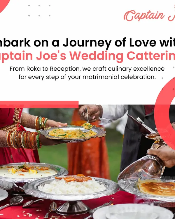 Your matrimonial celebration is a journey, and I am here to provide culinary excellence every step of the way. This image captures the traditional serving style at a wedding, ensuring every ritual is accompanied by delicious food.
