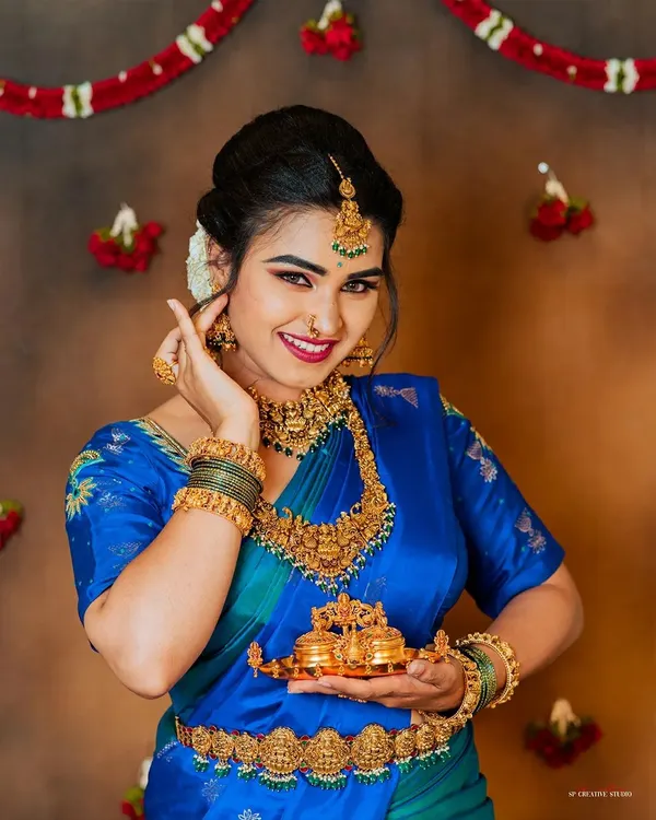 A vibrant model shoot showcasing a classic South Indian bridal look. These collaborations with makeup artists allow us to perfect our studio lighting and portrait techniques.