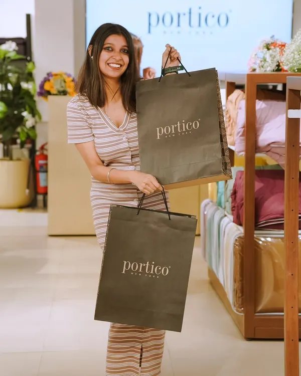 A successful shopping day at the Portico New York store. I love collaborating with home decor brands that value quality and style.