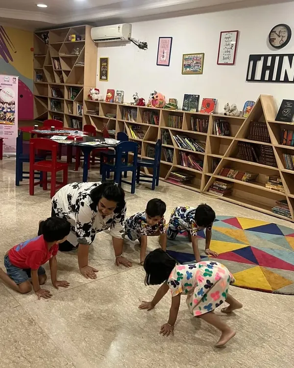 Our summer camp kicked off with a lesson on physics, taught in a playful way. We used our bodies to learn about force and motion, and every child got to make their own game to take home.
