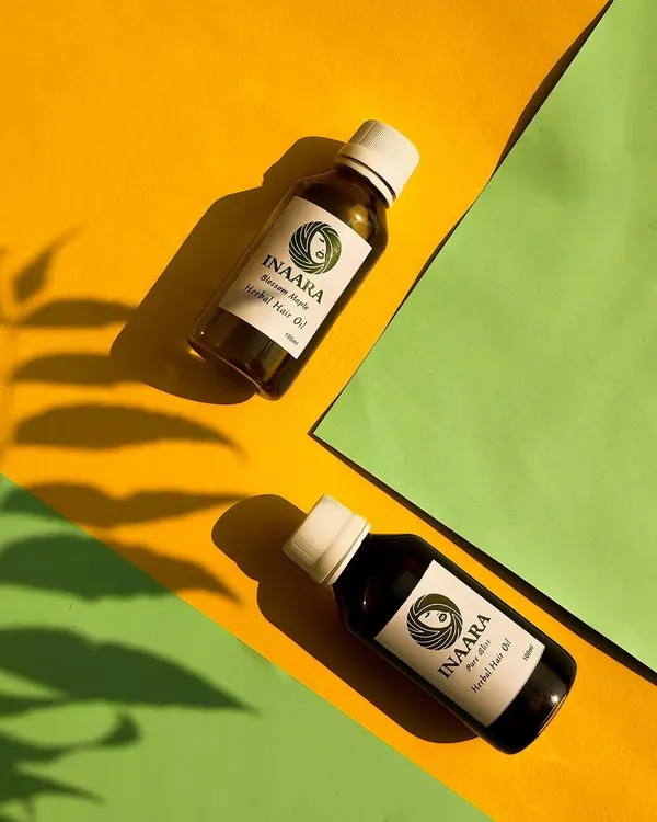 My two star players: Pure Bliss and Blossom Maple hair oils. They are packed with vitamins and micro-nutrients that act as food for your hair, helping to control hair fall, tame frizz, and reinvigorate hair tissues.