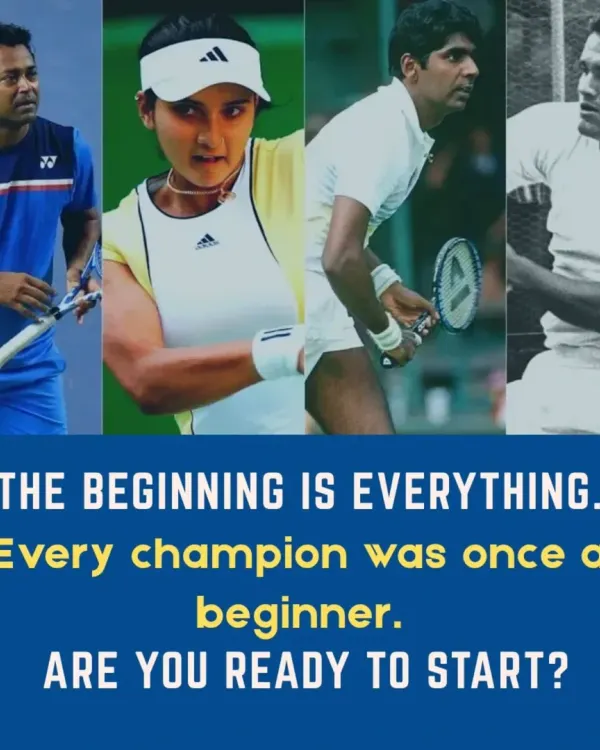 Every champion was once a beginner. Tennis legends like Leander Paes and Sania Mirza started on local courts, just like ours. I believe the beginning is everything, and we are here to help you start your journey.