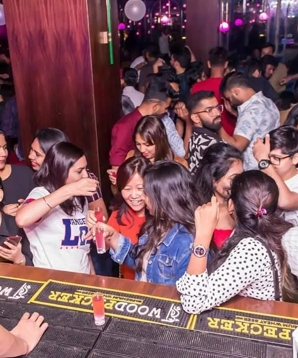 The bar area buzzing with energy during a Bollywood Divana Night at Drava Lounge. It is great to see everyone enjoying the drinks and the music.
