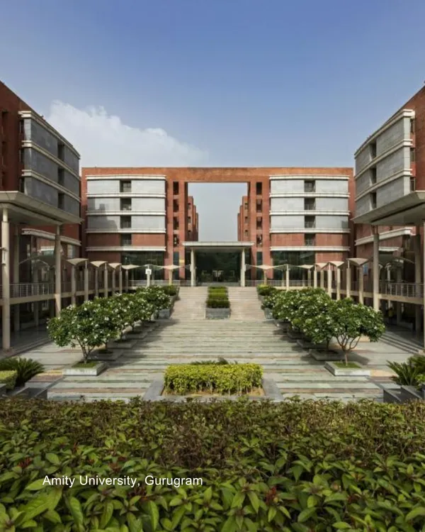 This central plaza at Amity University, Gurugram, exemplifies our approach to masterplanning. We design these large open spaces as the heart of a campus, creating a formal axis that organizes movement while providing a green, welcoming area for students and faculty to gather.
