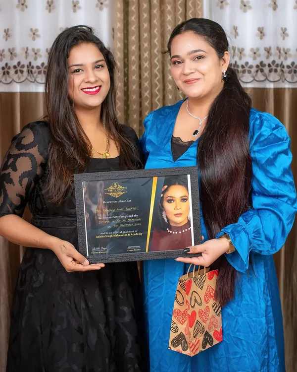 Celebrating another successful student from Batch 18 on her certification day. She is now equipped with the skills to take on professional makeup and hairstyling assignments.