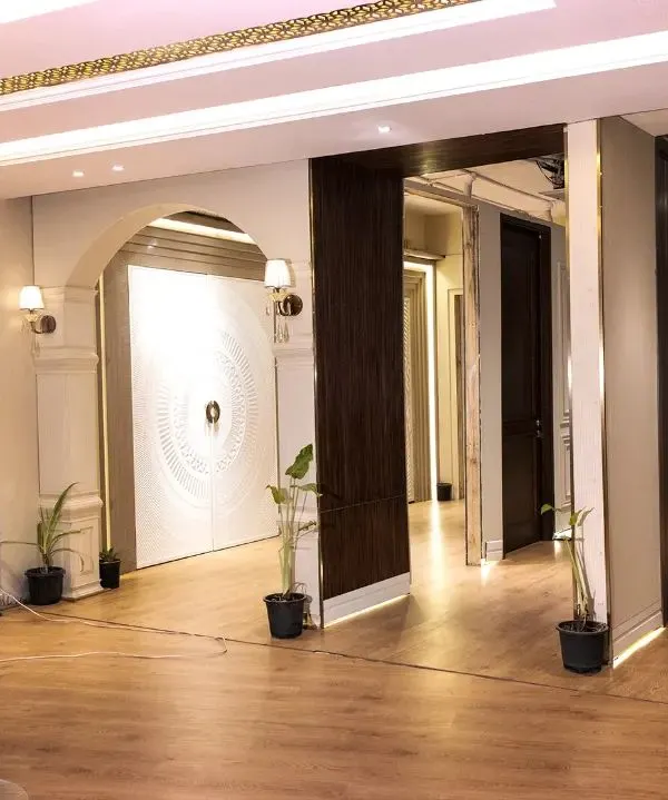 A view of my new showroom in Ghitorni. I've designed it to be a one-stop shop for all woodwork essentials, from doors to flooring and kitchens.