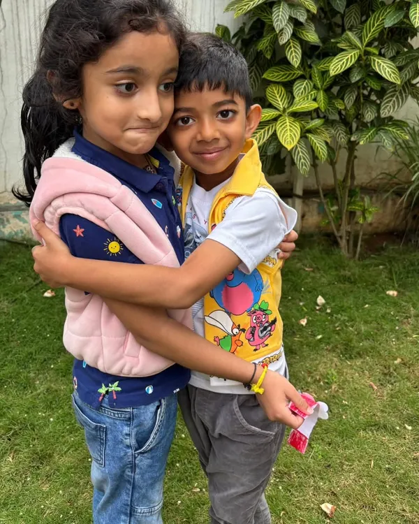 A sweet hug between friends on Friendship Day. We nurture these bonds of companionship, which are foundational to social and emotional development.