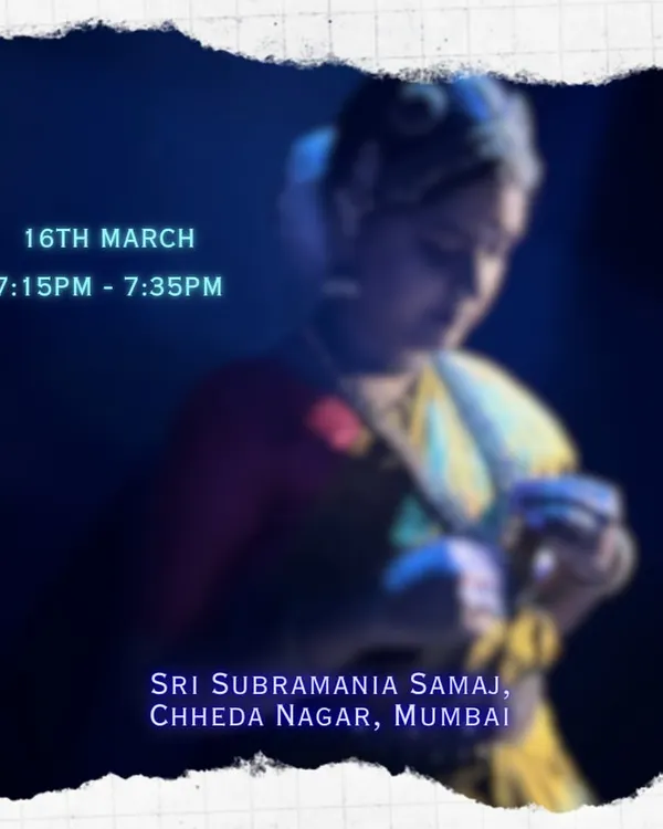 This was the announcement for my solo performance at the Mumbai Natyanjali festival in 2024. It was an honor to offer my dance at the feet of Lord Shiva, the cosmic dancer.