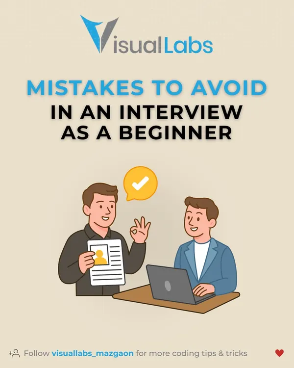This is the cover of our guide on mistakes to avoid in an interview as a beginner. We focus on practical tips that make a real difference.