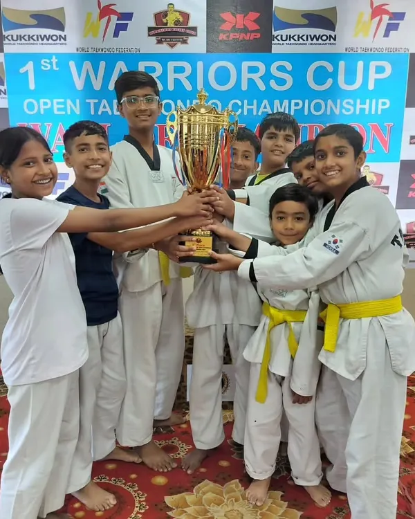 We believe victory is a team effort. Here are our young warriors celebrating a major win at the Warriors Cup Open Taekwondo Championship, bringing home the team trophy. This is what Team Prahar is all about.