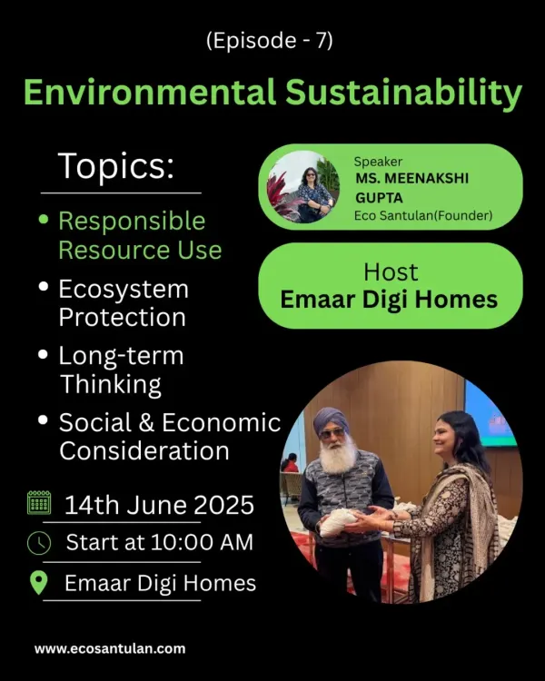 As the founder of Eco Santulan, I was honored to speak at Emaar Digi Homes about environmental sustainability, covering topics like responsible resource use and ecosystem protection.