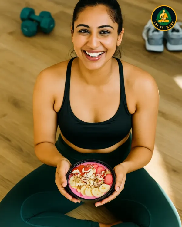 This is the feeling I want you to have: happy, healthy, and energized. My meal plans are designed not just to fuel your body, but to make your fitness journey enjoyable. This smoothie bowl is packed with fruit, protein, and everything you need to start your day right.