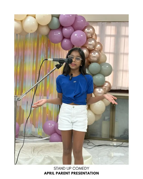 Our first-ever stand-up comedy showcase was a huge hit. This young comedian had the audience in stitches with her clever jokes and confident delivery.