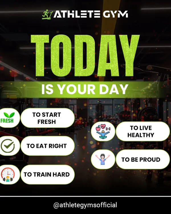 Today is your day. To start fresh, to eat right, to train hard, and to be proud of yourself for showing up. Let's get it.