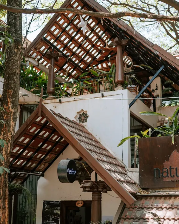The beautiful, earthy architecture of Natureville, nestled among the trees. I wanted to create a space that feels like an escape, where the design itself promotes a sense of peace and connection to nature.