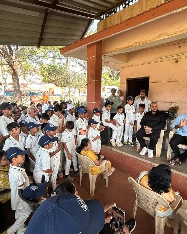 Saurabh Netravalkar, our former trainee and now a USA international cricketer, engages with a group of our young players, answering their questions and sharing insights from his professional career.