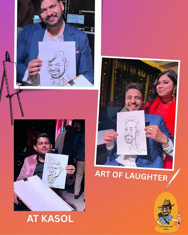 A collage of fun moments from an event in Kasol, where I had the pleasure of sketching many happy guests.